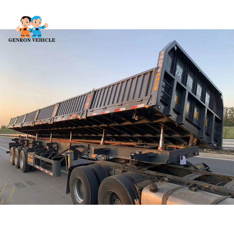 Side Tipper Semi Truck Trailer 3 Axles Export To Kenya,Tanzania,etc