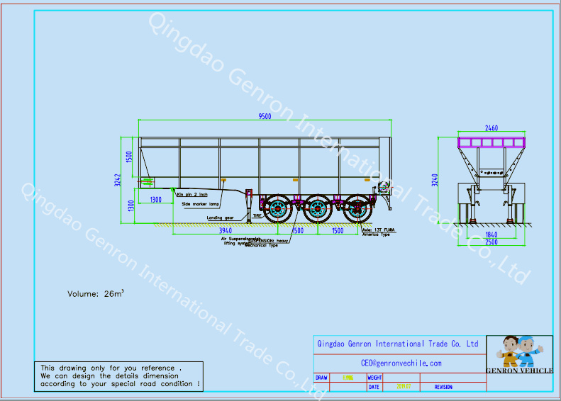 Genron practical cheap dump trailers for sale supply bulk buy-1