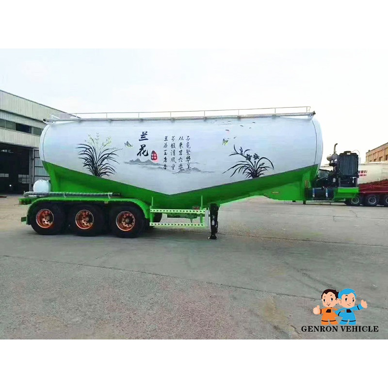 Tri Axles Carbon Steel Bulk Cement Tanker Semitrailer Dry Power Flour Bulk Silo Semi Trailer